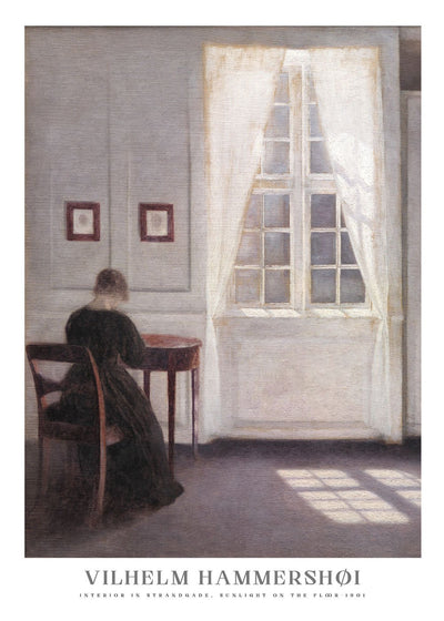 Interior in Strandgade Sunlight on the Floor - Vilhelm Hammershoi