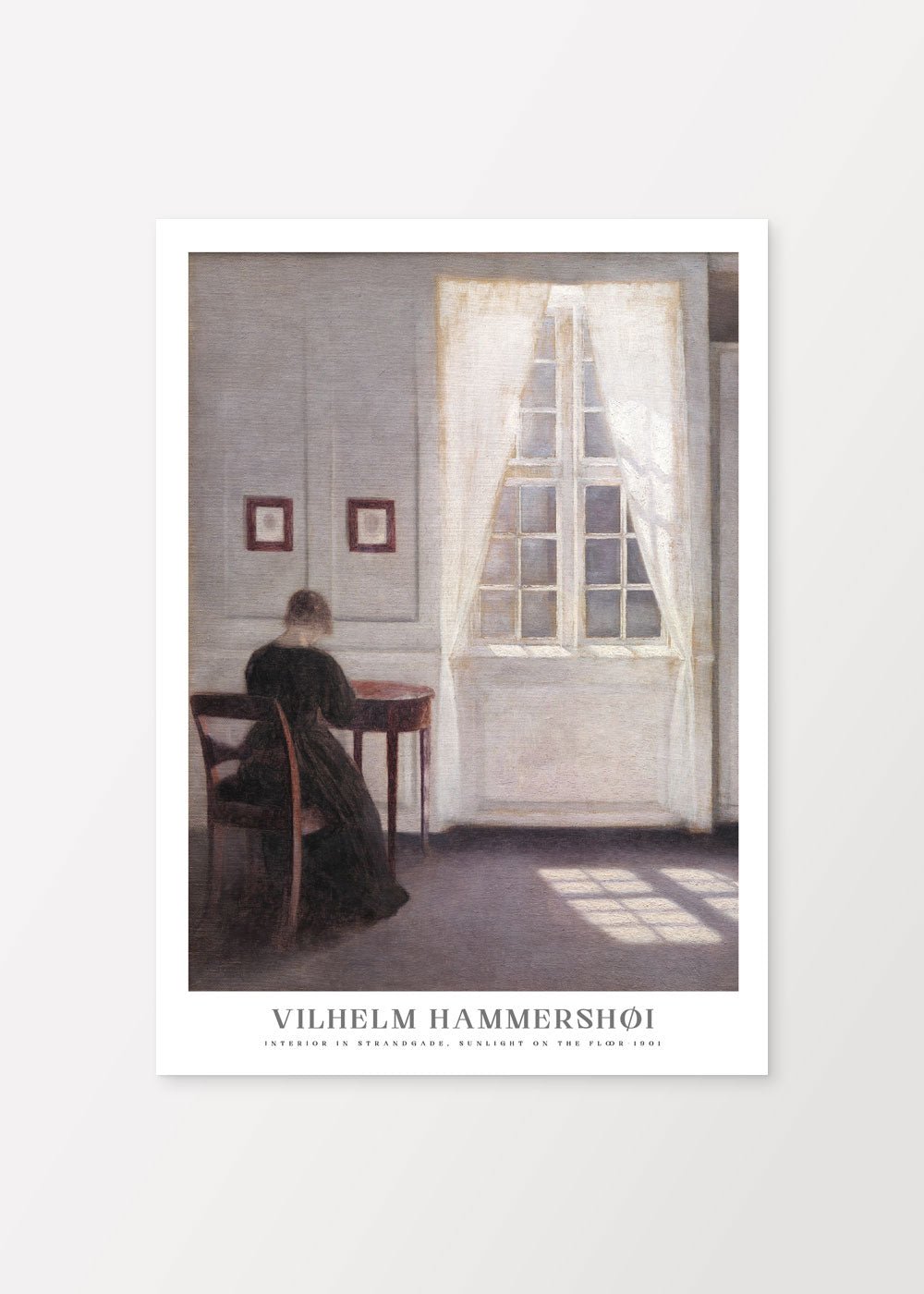 Interior in Strandgade Sunlight on the Floor - Vilhelm Hammershoi - #shop_name