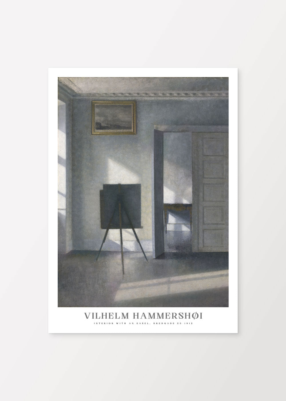 Interior with an Easel Bredgade 25 - Vilhelm Hammershoi - #shop_name