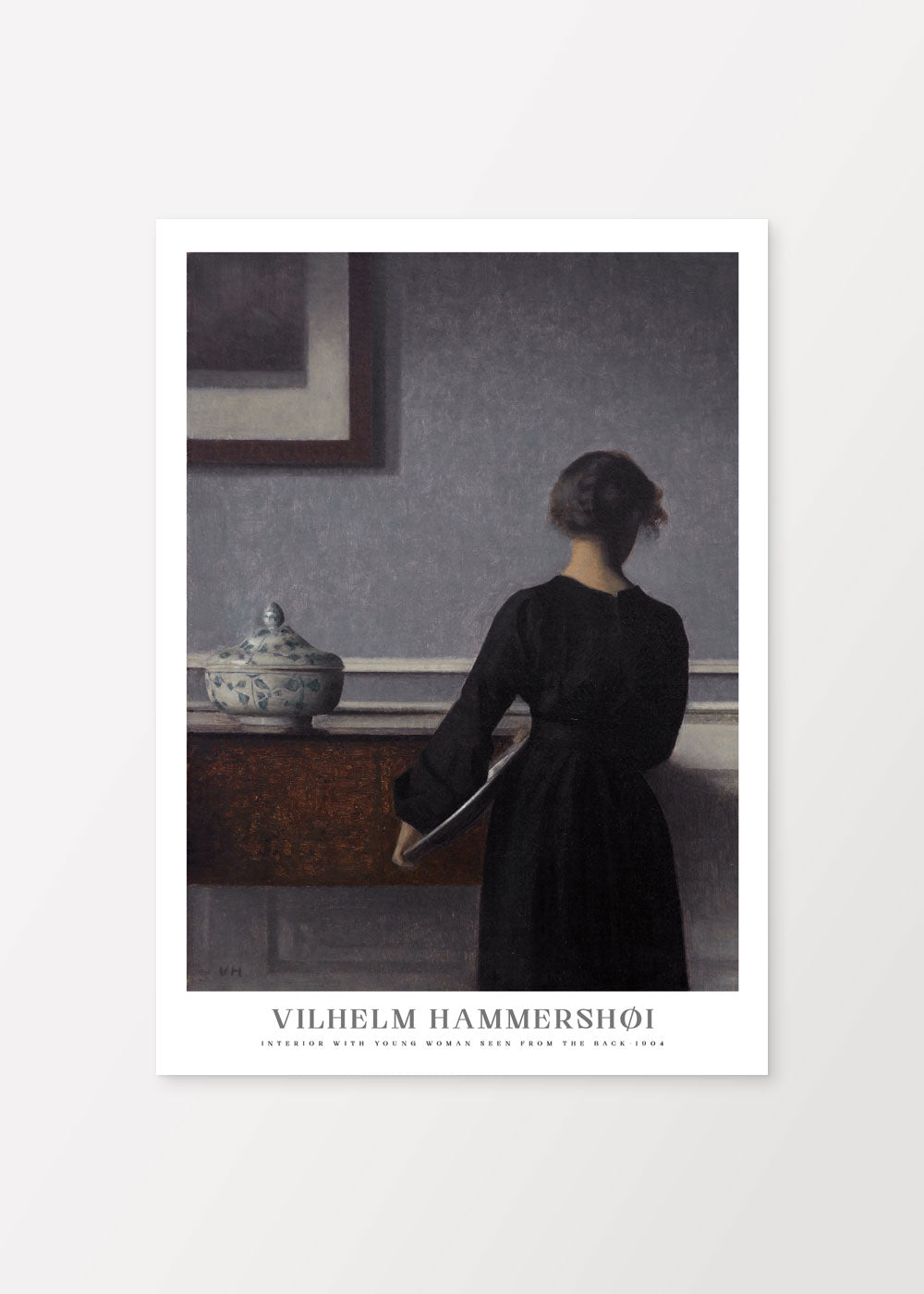 Interior with Young Woman Seen from the Back - Vilhelm Hammershoi - #shop_name