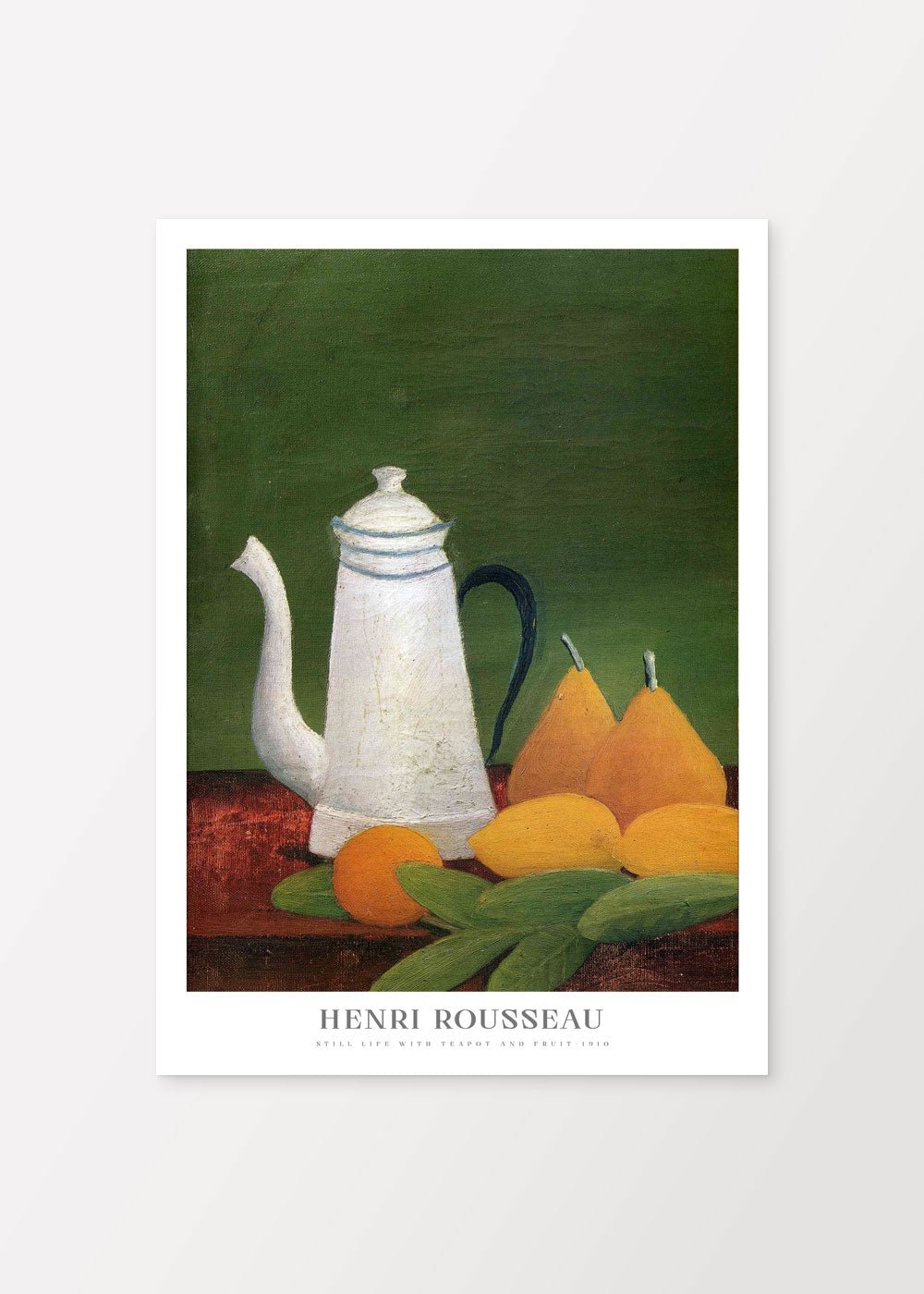 Still Life with Fruit and Teapot Poster - Henri Rousseau - #shop_name