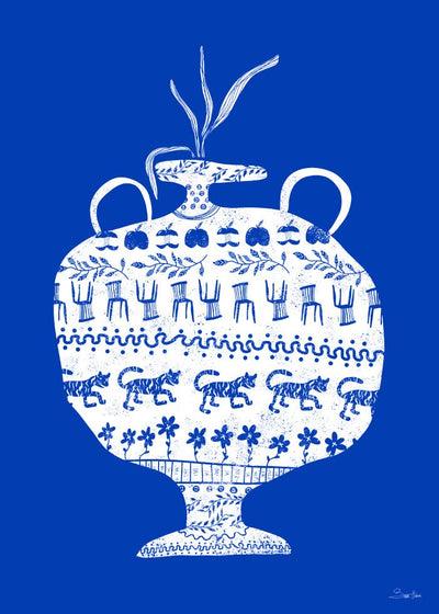 Blaues Vase-Plakat