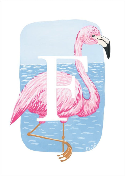 F - Flamingo Bokstavstavla till barnrummet. - SoPosters