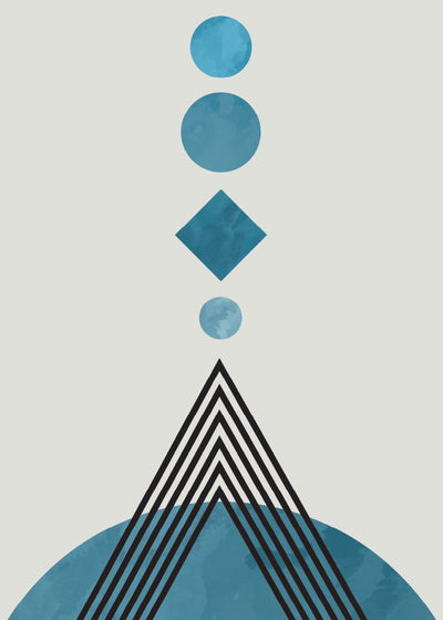 Mid Century Blue Poster