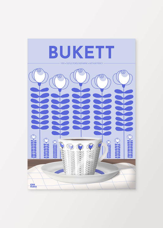 Bukett Kaffekopp Gefle Poster