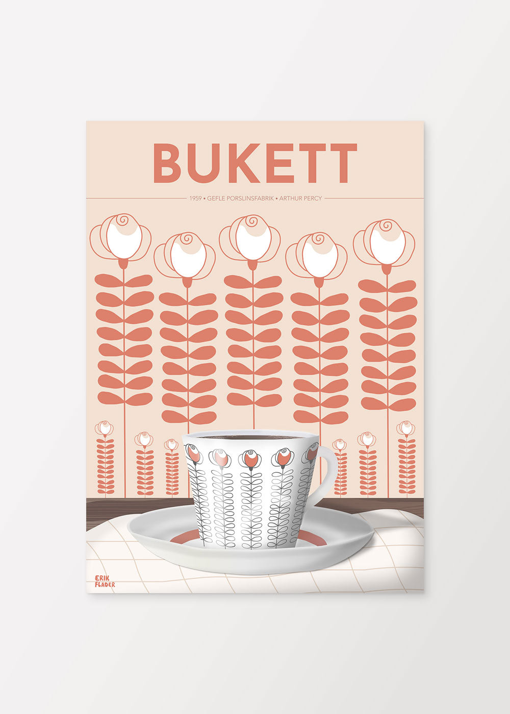 Bukett Kaffekopp Gefle Poster