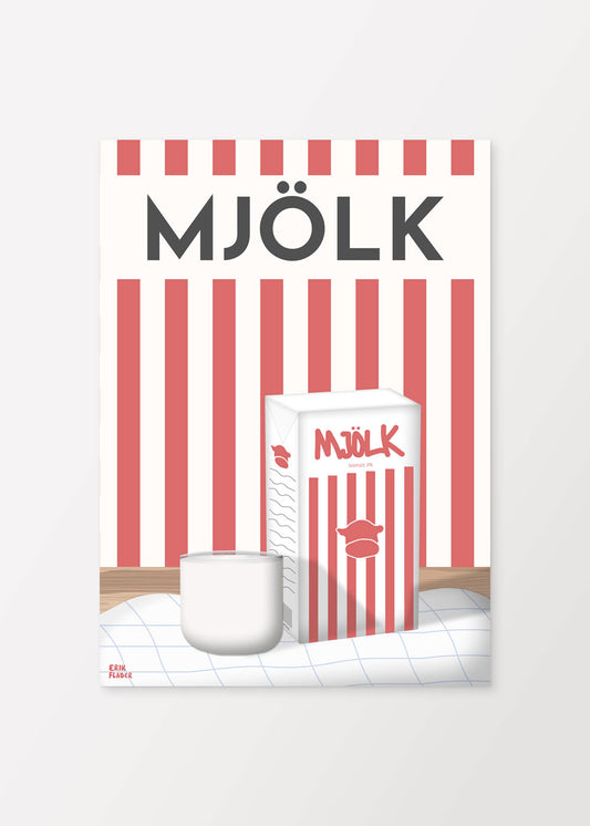 Röd Mjölk Poster