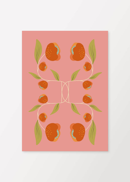 Rotes Mohnblumen-Plakat