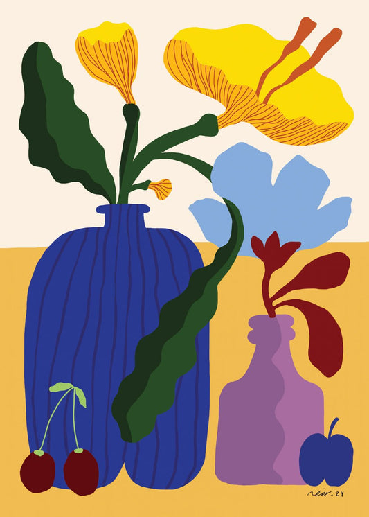 Big and Yellow Small and Blue Poster - shop_name