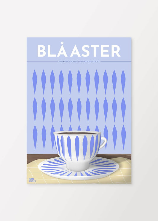 Blå Aster Kaffekopp Poster - #shop_name