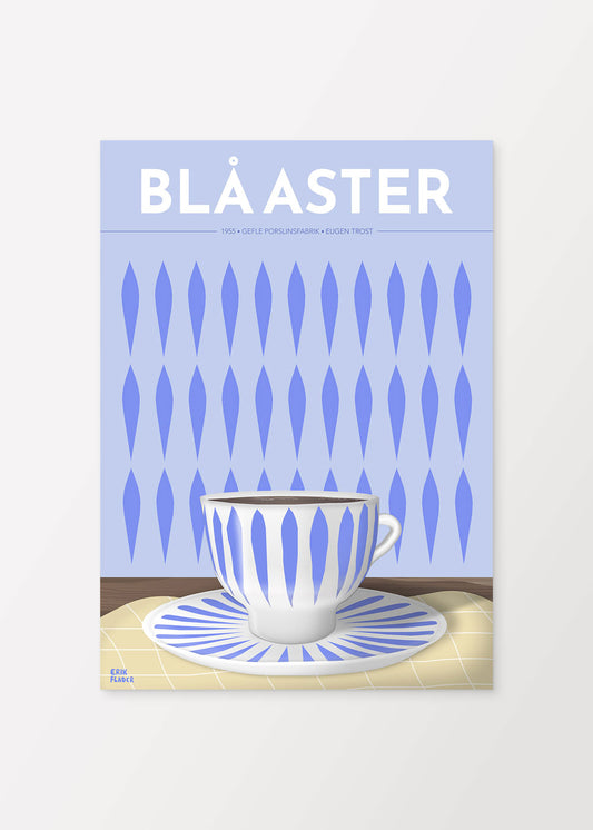 Blå Aster Kaffekopp Poster