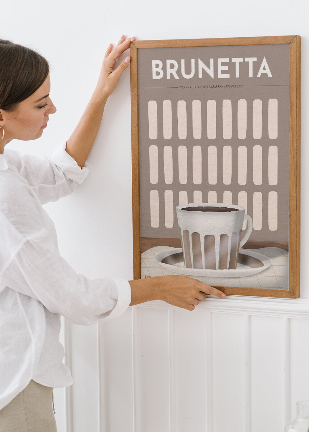 Brunetta, kaffekopp poster av Erik Fläder.