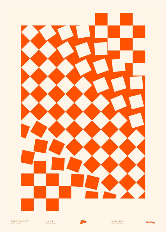 Checkers Orange Poster - #shop_name