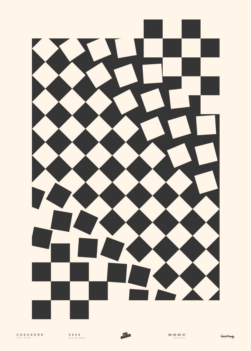 Checkers Svart Poster