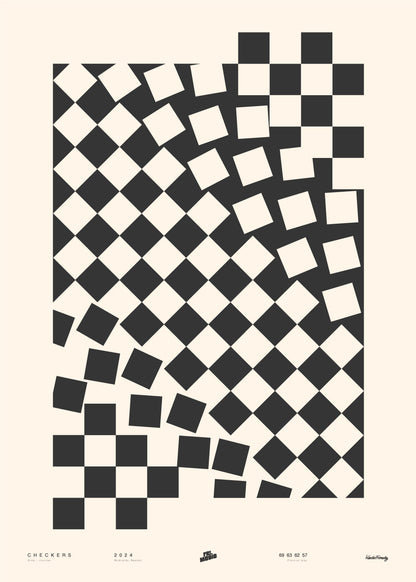 Checkers Svart Poster