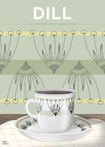 Dill-Kaffeetasse-Malerei