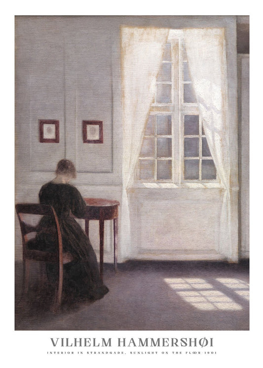 Interior in Strandgade Sunlight on the Floor - Vilhelm Hammershoi - shop_name