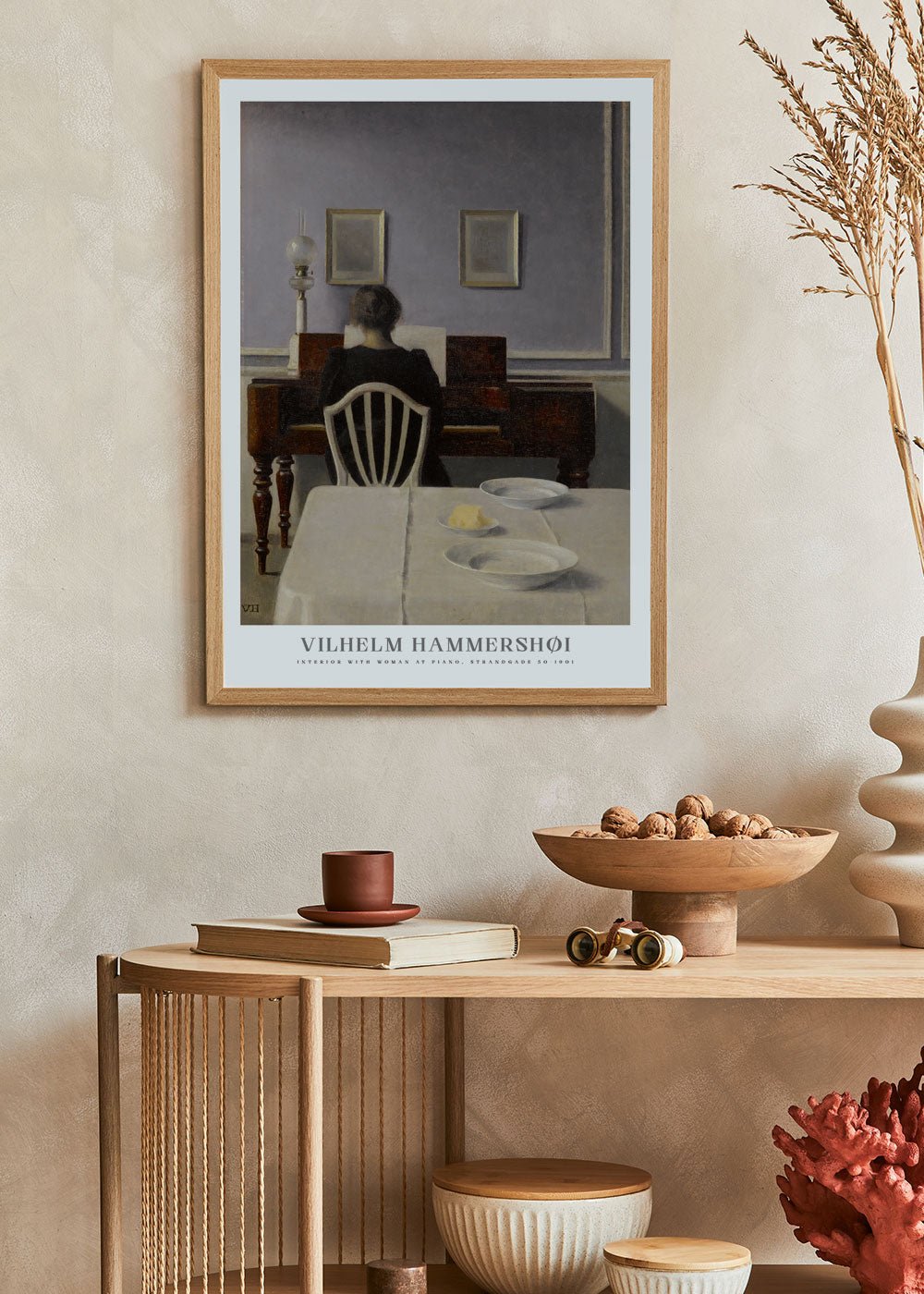 Interior with Woman at Piano Strandgade 30 - Vilhelm Hammershoi - shop_name