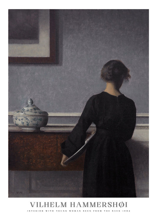 Interior with Young Woman Seen from the Back - Vilhelm Hammershoi - shop_name