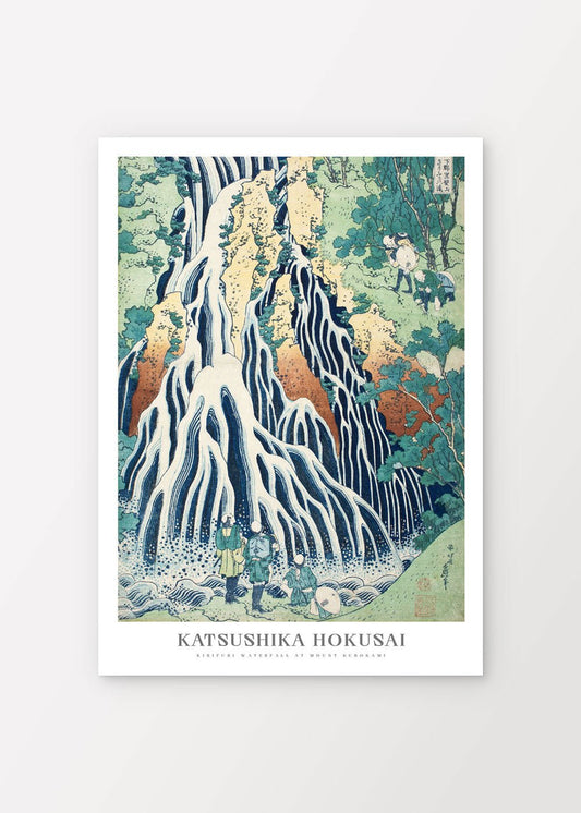 Kirifuri Waterfall at Mount Kurokami in Shimotsuke province - Katsushika Hokusai Poster - shop_name