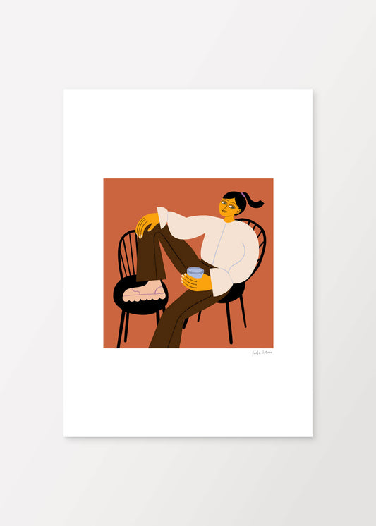 Frau mit Kaffee Poster