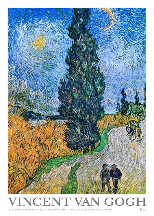 Road with cypress and star - shop_name