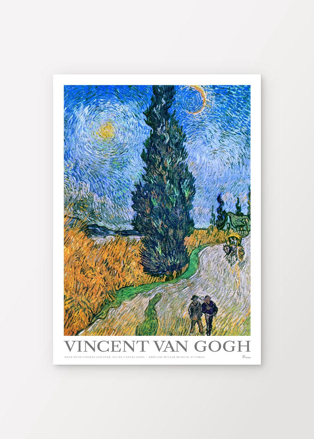 Road with cypress and star - shop_name