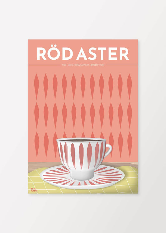 Röd Aster Kaffekopp Poster - #shop_name