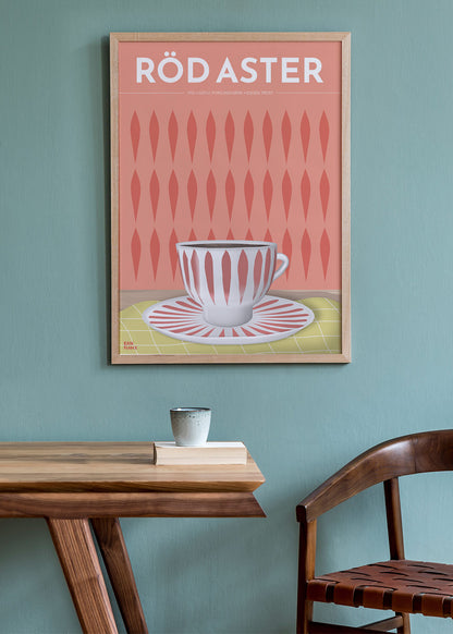 Röd Aster Kaffekopp Poster