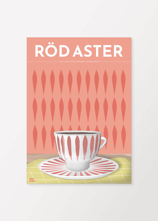 Röd Aster Kaffekopp Poster