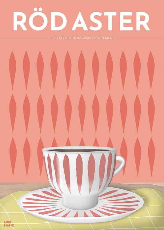 Röd Aster Kaffekopp Poster