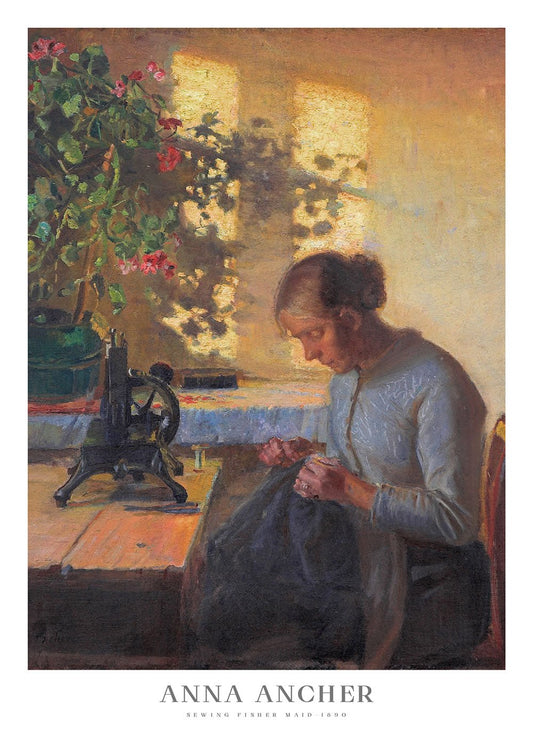 Sewing Fisher Maid - Anna Ancher - shop_name