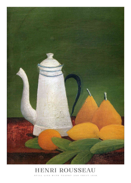 Still Life with Fruit and Teapot Poster - Henri Rousseau - shop_name