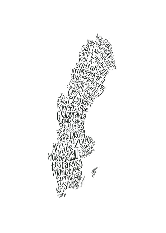 Sverige Fikakarta Poster - shop_name