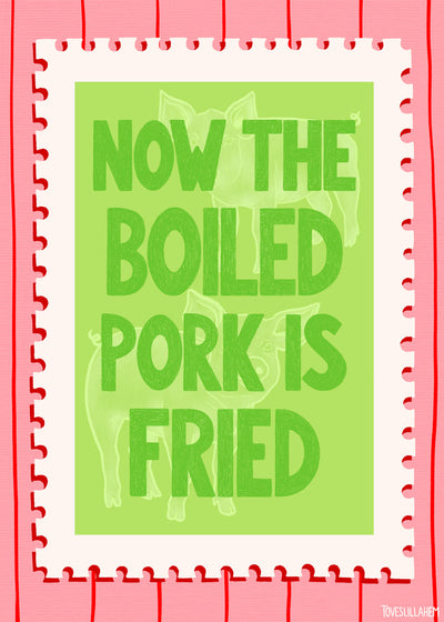 Boiled pork is fried