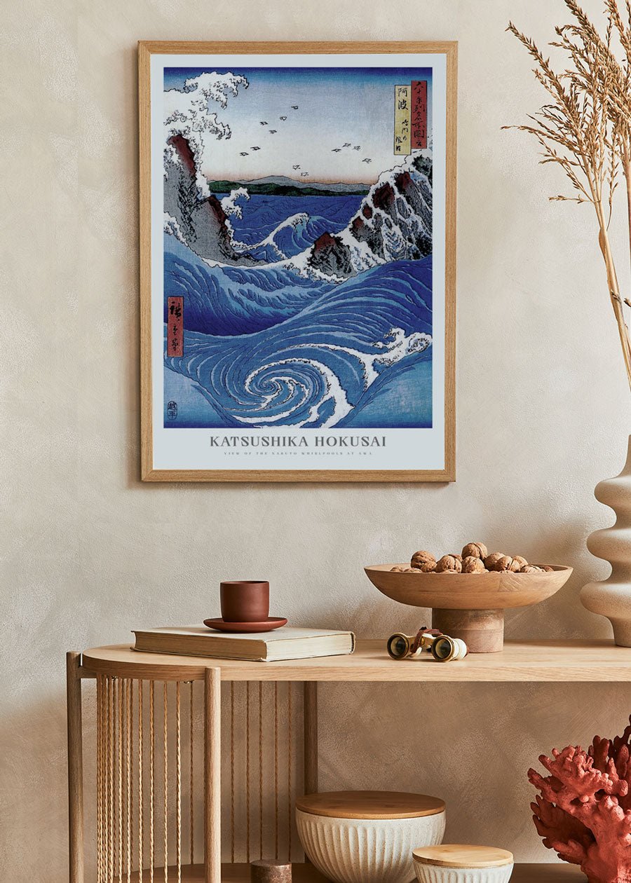 View of the Naruto whirlpools at Awa - Katsushika Hokusai - #shop_name