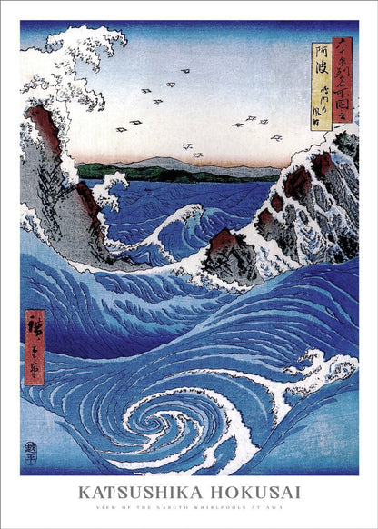 View of the Naruto whirlpools at Awa - Katsushika Hokusai - #shop_name