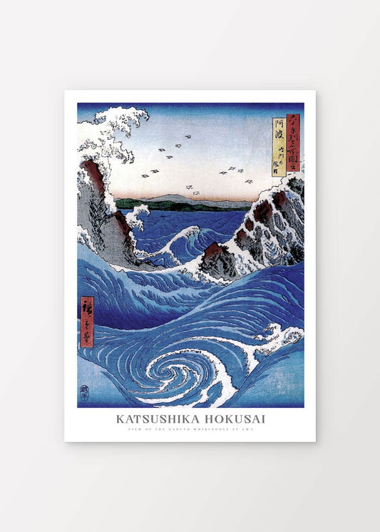 View of the Naruto whirlpools at Awa - Katsushika Hokusai Poster - shop_name