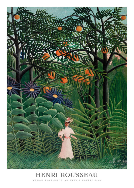 Woman Walking in an Exotic Forest - Henri Rousseau - shop_name