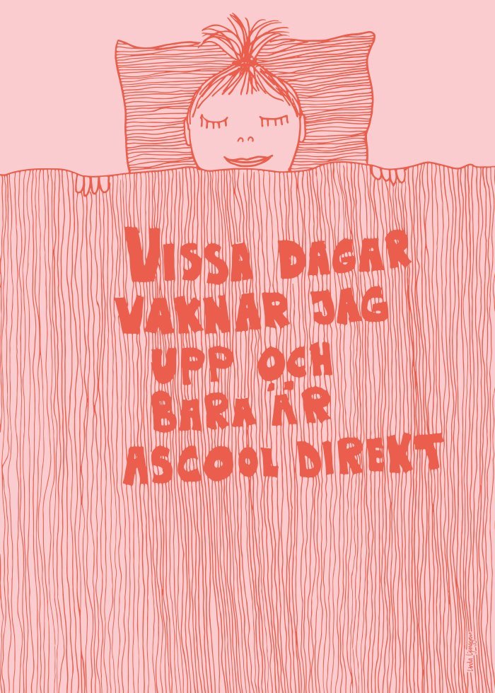 Ascool Direkt - Rosa och rolig poster till barnrummet.