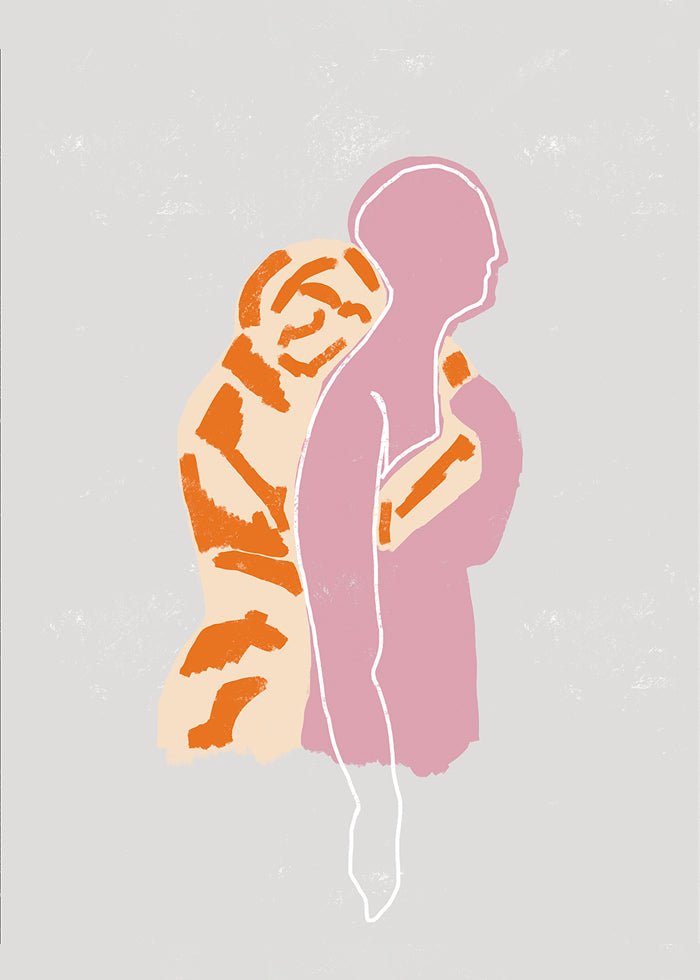 Attachment Poster - Kärleksposter föreställande två personer i en kram.