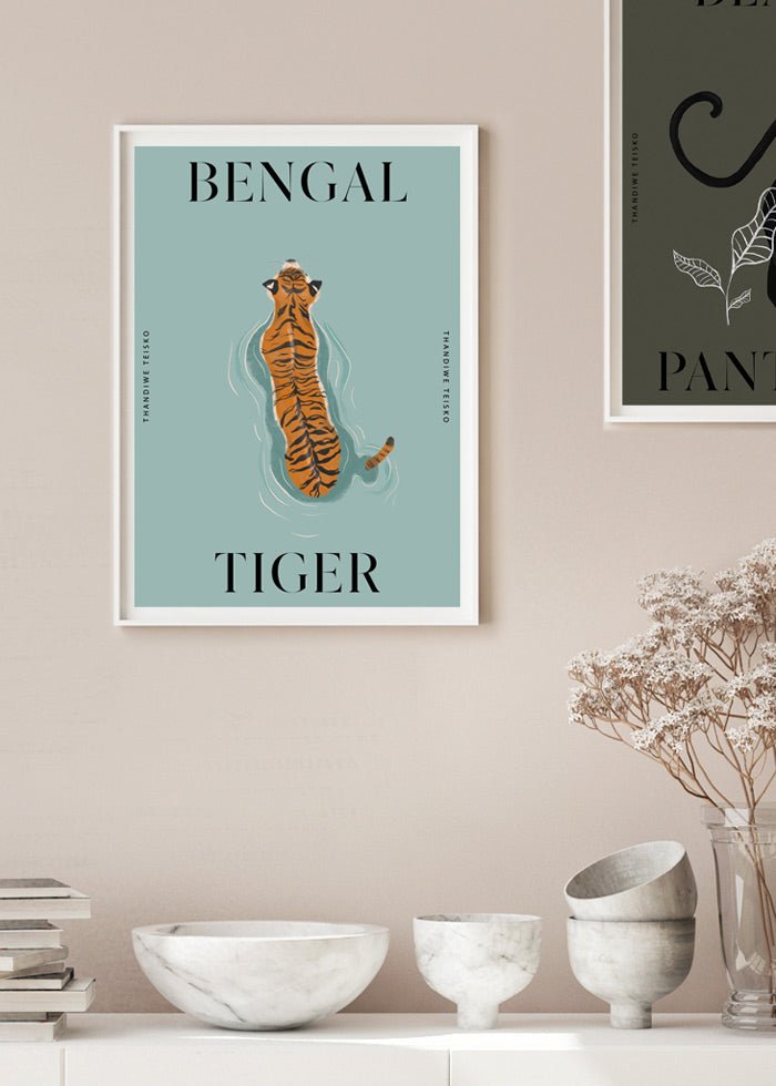 Blå poster med tiger.