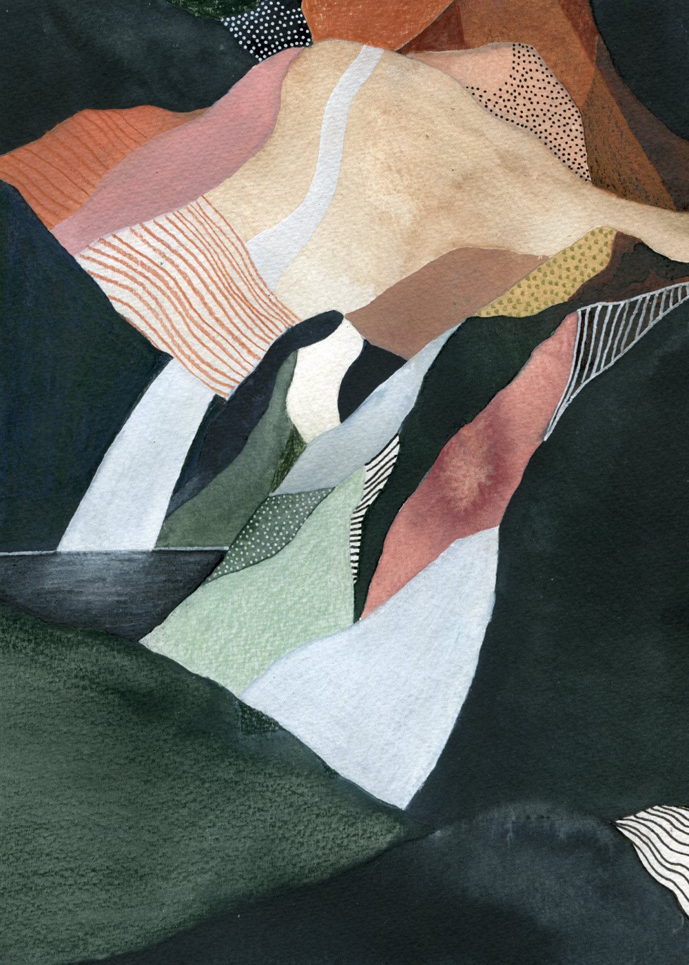 Abstrakt poster i jordnära färger av Evelina Viola