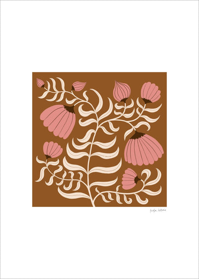 Blomma Brun Poster
