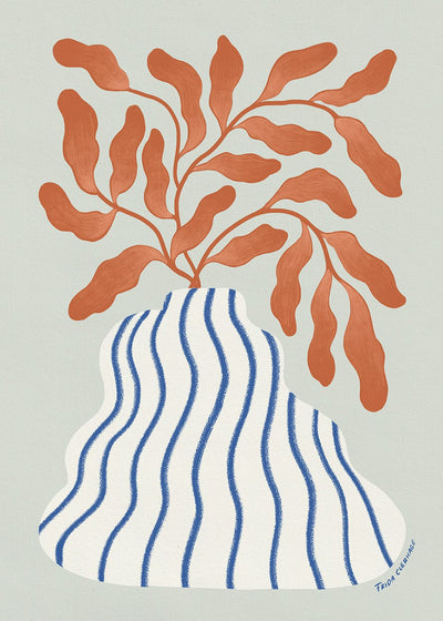 Blue Stripe Vase Poster