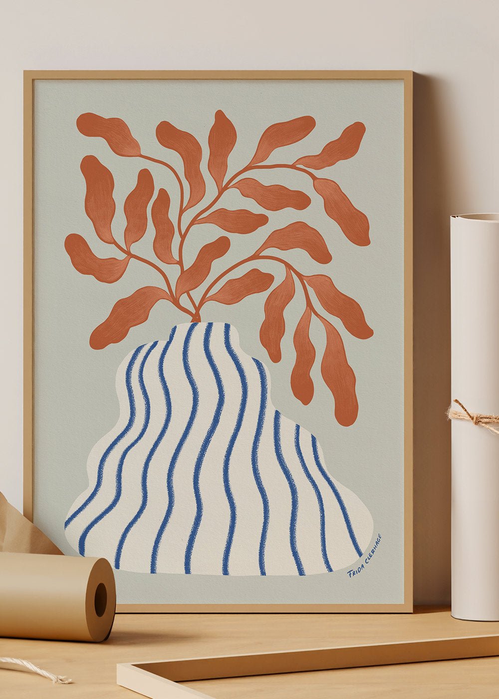 Blue Stripe Vase Poster - #shop_name