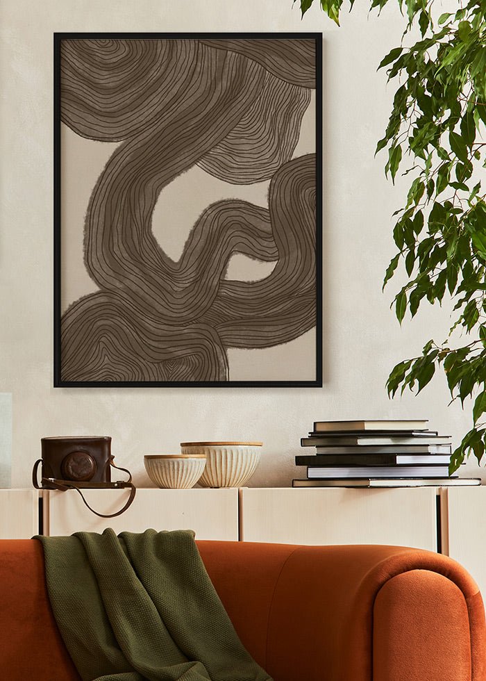 Vacker abstrakt poster i bruna toner.