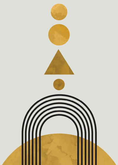 Gelbes Plakat der Mitte des Jahrhunderts