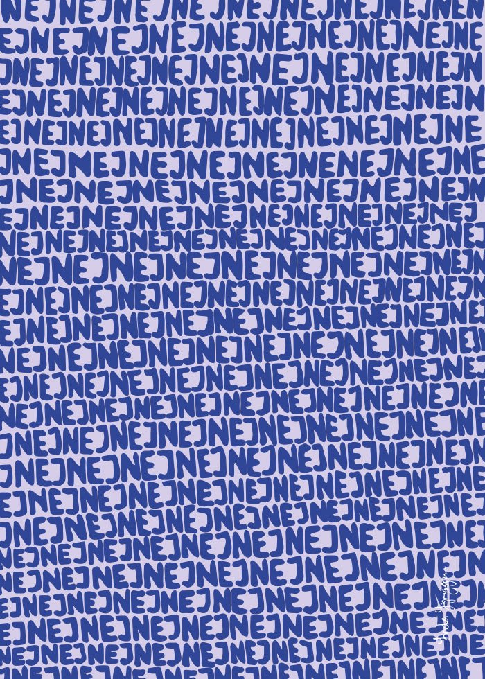 nejnejnej blå poster blå tavla väggkonst