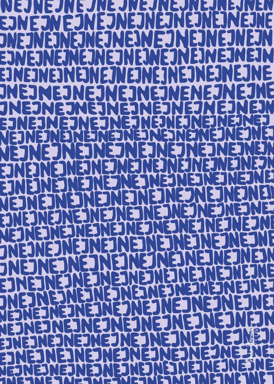 nejnejnej blå poster blå tavla väggkonst